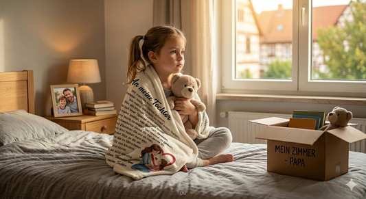 Ein Anker in stürmischen Zeiten: Warum eine Botschafts-Decke das wichtigste Geschenk für Ihr Kind nach einer Trennung ist